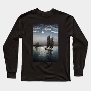 Boats at Shinagawa by Tsuchiya Koitsu Long Sleeve T-Shirt